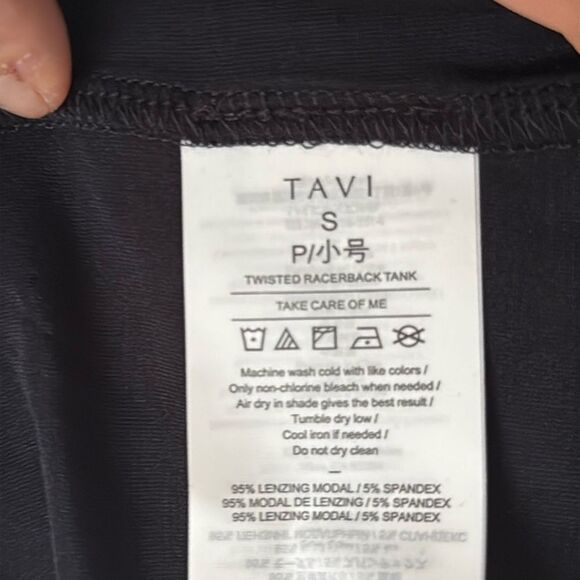 New Tavi x Pure Barre Active Twisted Racerback Tank Small, “Barre So Hard” Black - Picture 10 of 10